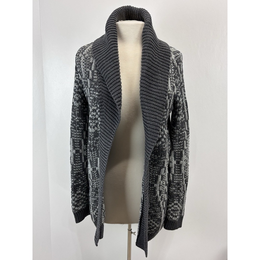 NEW! Talbots Shawl Collar Cardigan Sweater Sz Small Women's Grey Silver Open